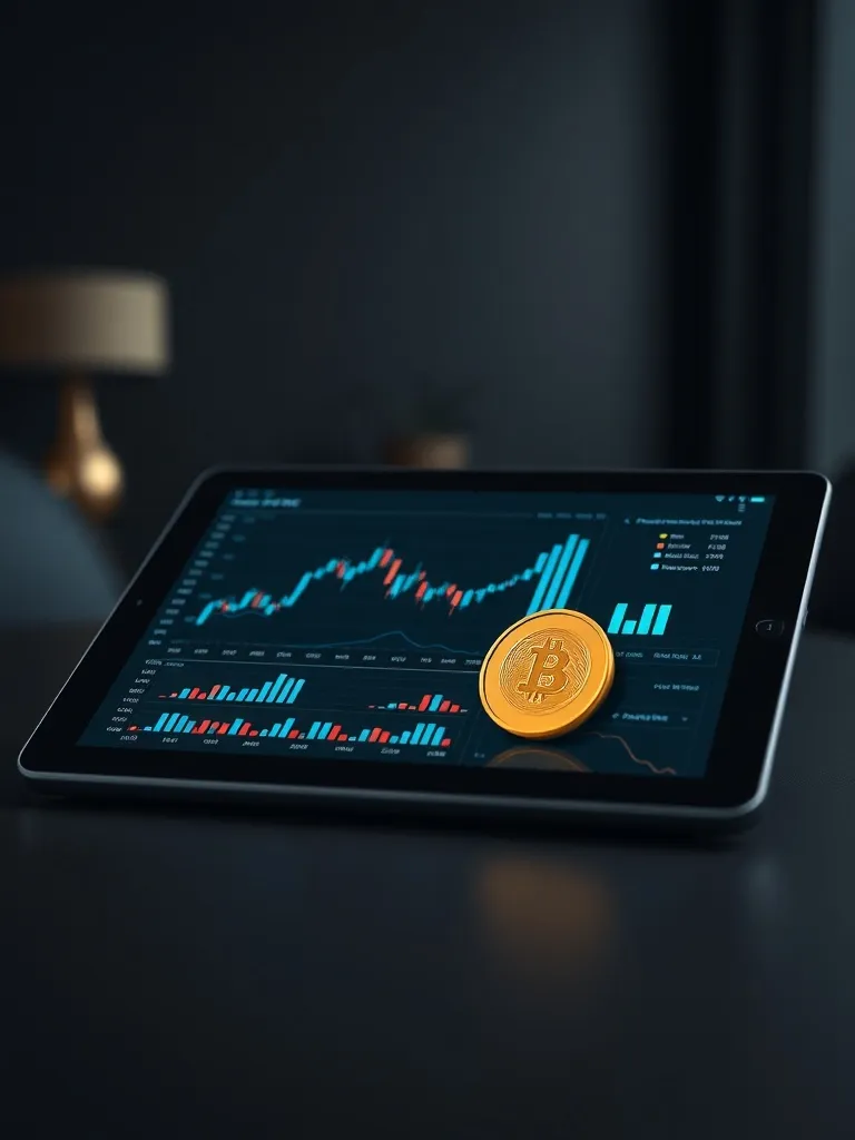 A professional minimalist close-up of a digital tablet showi